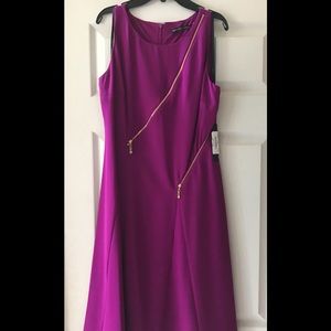 Edgy Ivanka Trump zipper dress purple size 8